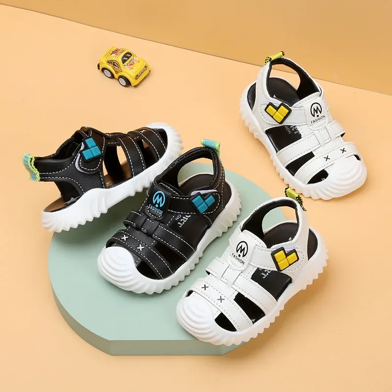 

Summer New Closed-toe Sandals Children's Soft Sole Non-slip Beach Sandals Kindergarten Baby Walking Shoes Boys Sandals