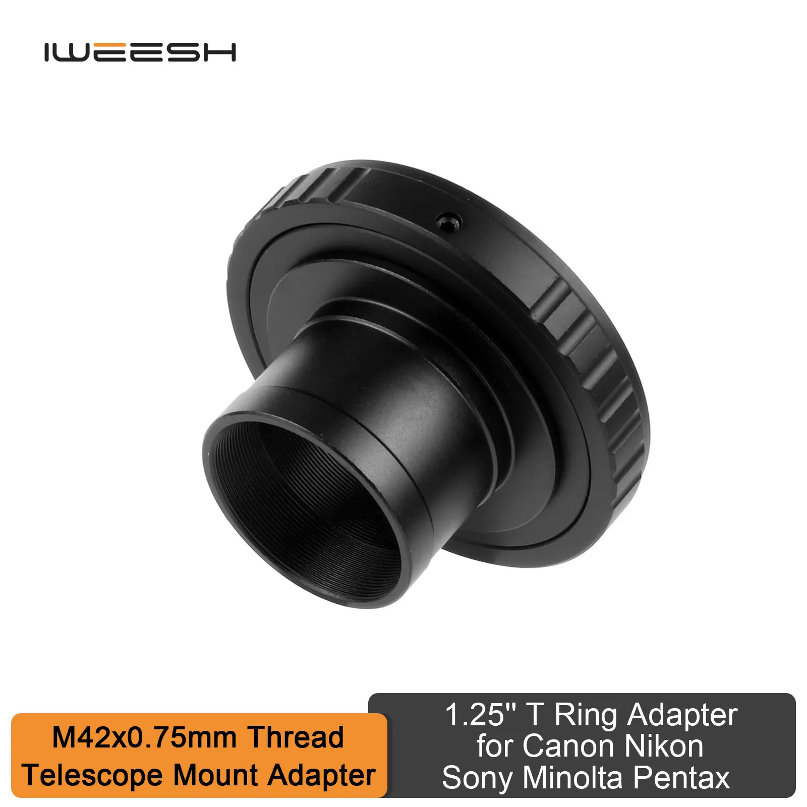 Lens Adapter 1.25 M42 x0.75 T Ring Lens Mount Set SLR Camera Accessory for Canon Nikon Olympus Sony Pentax Telescope Microscope