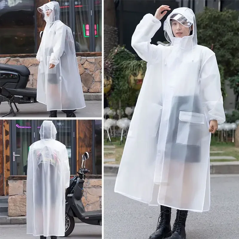 Transparent Long Raincoat for Men And Women Electric Car Self-Balancing Scooter Battery Car Single Person Adult Waterproof Cold