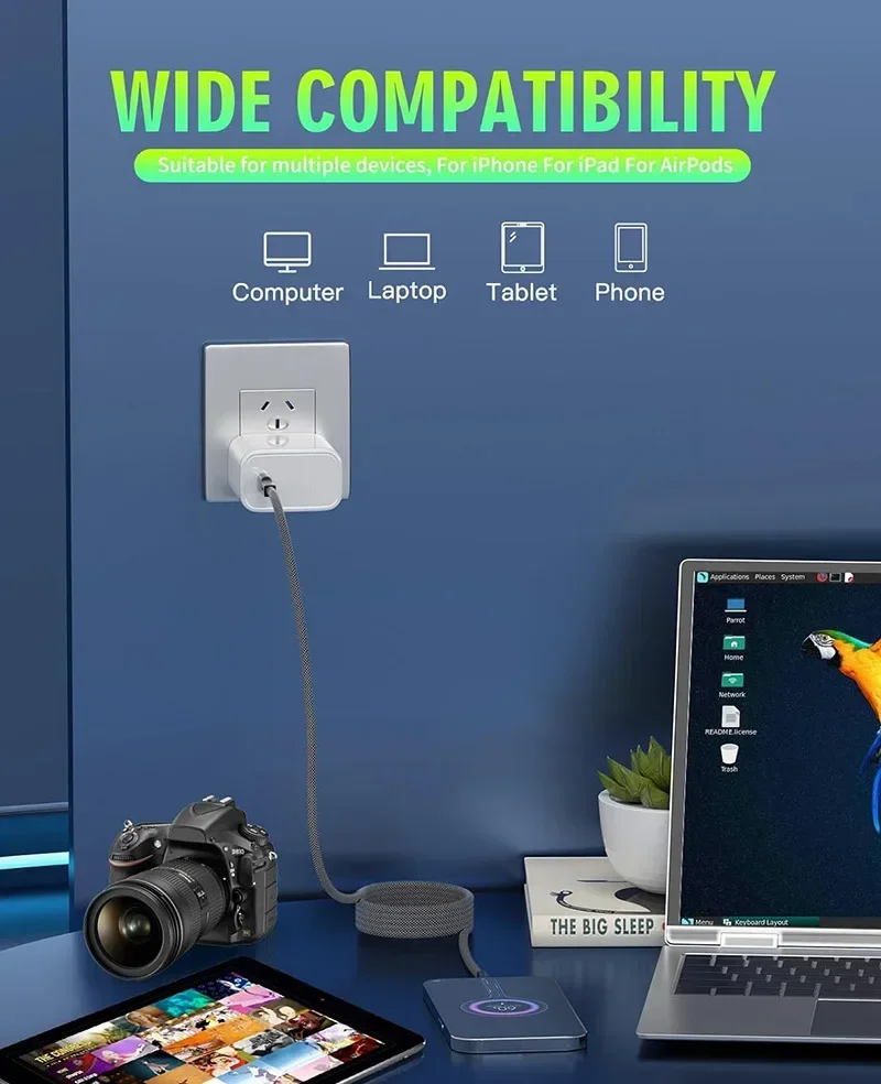 Cable de datos de almacenamiento magnético, portátil, carga superrápida, plegable, automático, Lightning, TYPE-C