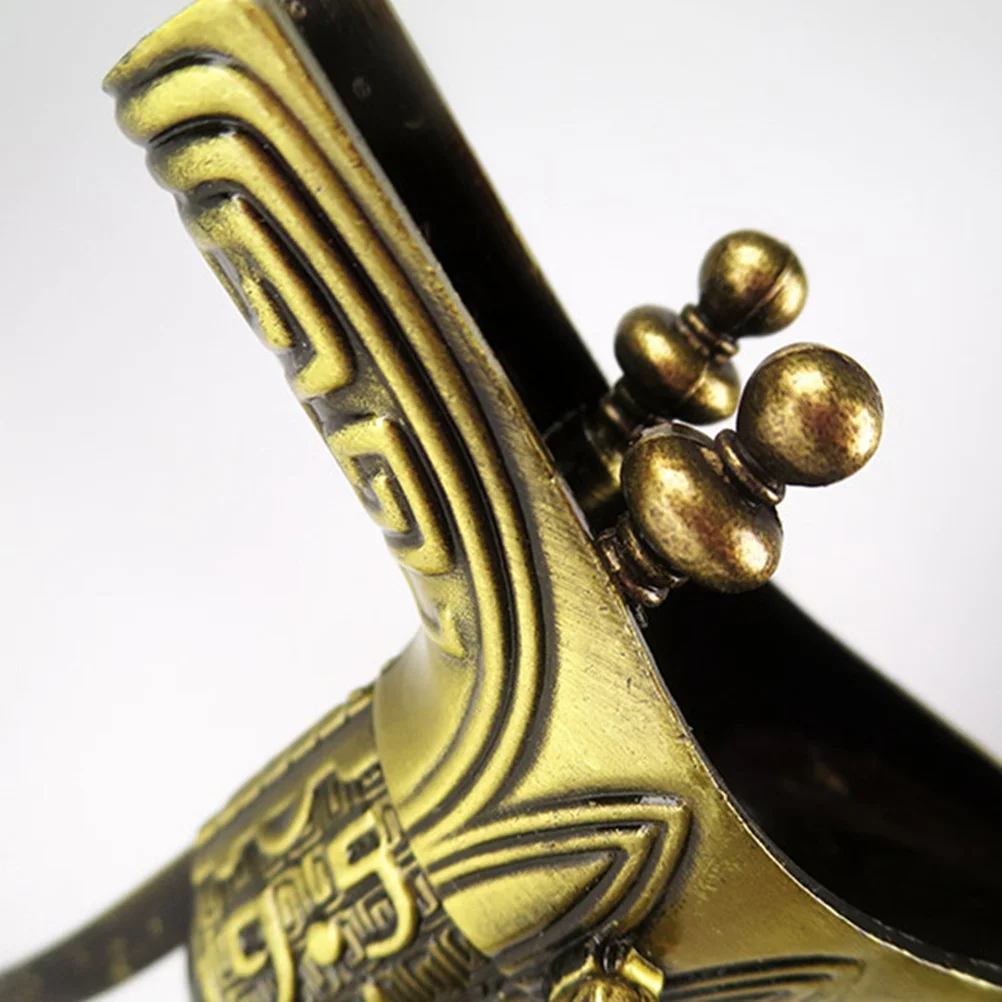 

2 pcs 3 Legs Archaize Bronze Cup Size S Ancient Chinese Style Cup For Home Office Bar Decor Festival Gift Kitchen Barware