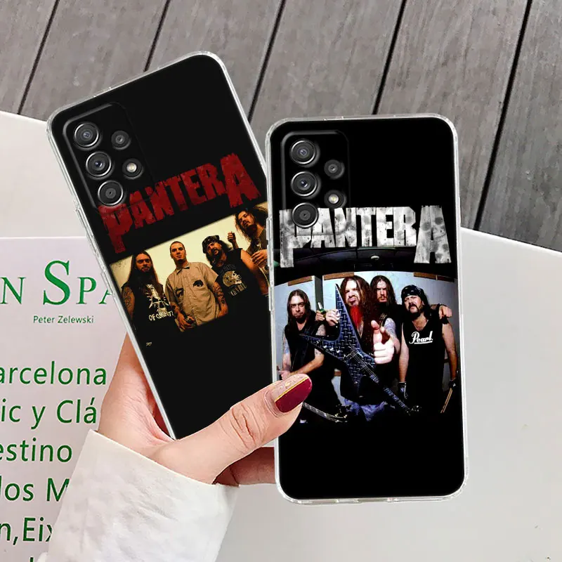 Pantera Rock Band Darrell Phone Case For Samsung Galaxy A55 A54 A52 A53 A15 A14 A13 A21S A23 A51 A34 A35 A33 A32 A72 Clear Cover