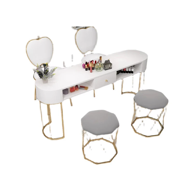 طاولة مع تخزين احترافية فاخرة وأظافر عصرية وحديثة ومكتب أظافر فرنسي أنيق وأثاث صالون Mancure