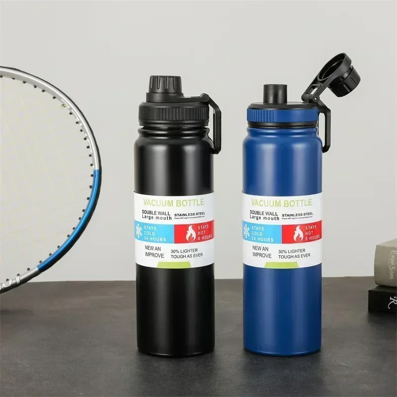 2024 Large Capacity Sports Water Bottle Portable Travel Car Water Cup Stainless Steel Space Kettle Thermos Flask