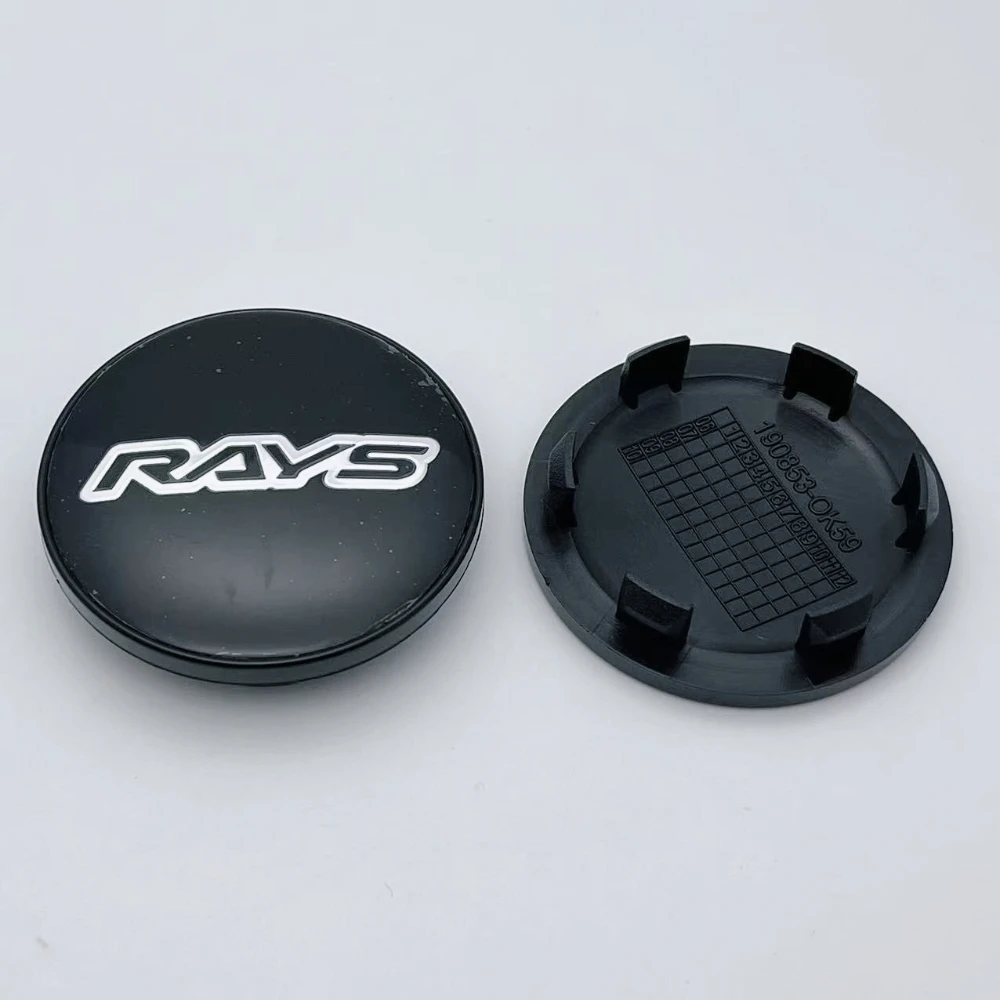 4 szt. O.D 59MM / I.D 51MM Odznaki z logo Rays, nakładki na felgi samochodowe, akcesoria do stylizacji, zamienne nakładki na piasty kół, osłony felg
