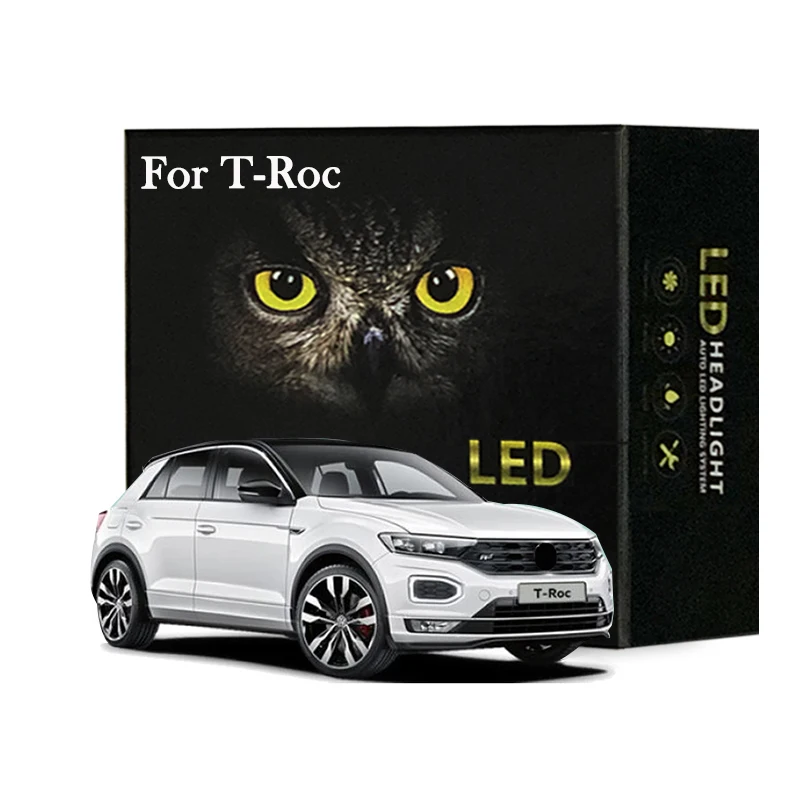 

8Pcs Led Interior Light Kit For VW T-ROC A11 2017 2018 2019 2020 TROC T ROC Dome Map Reading Trunk Light Canbus No Error