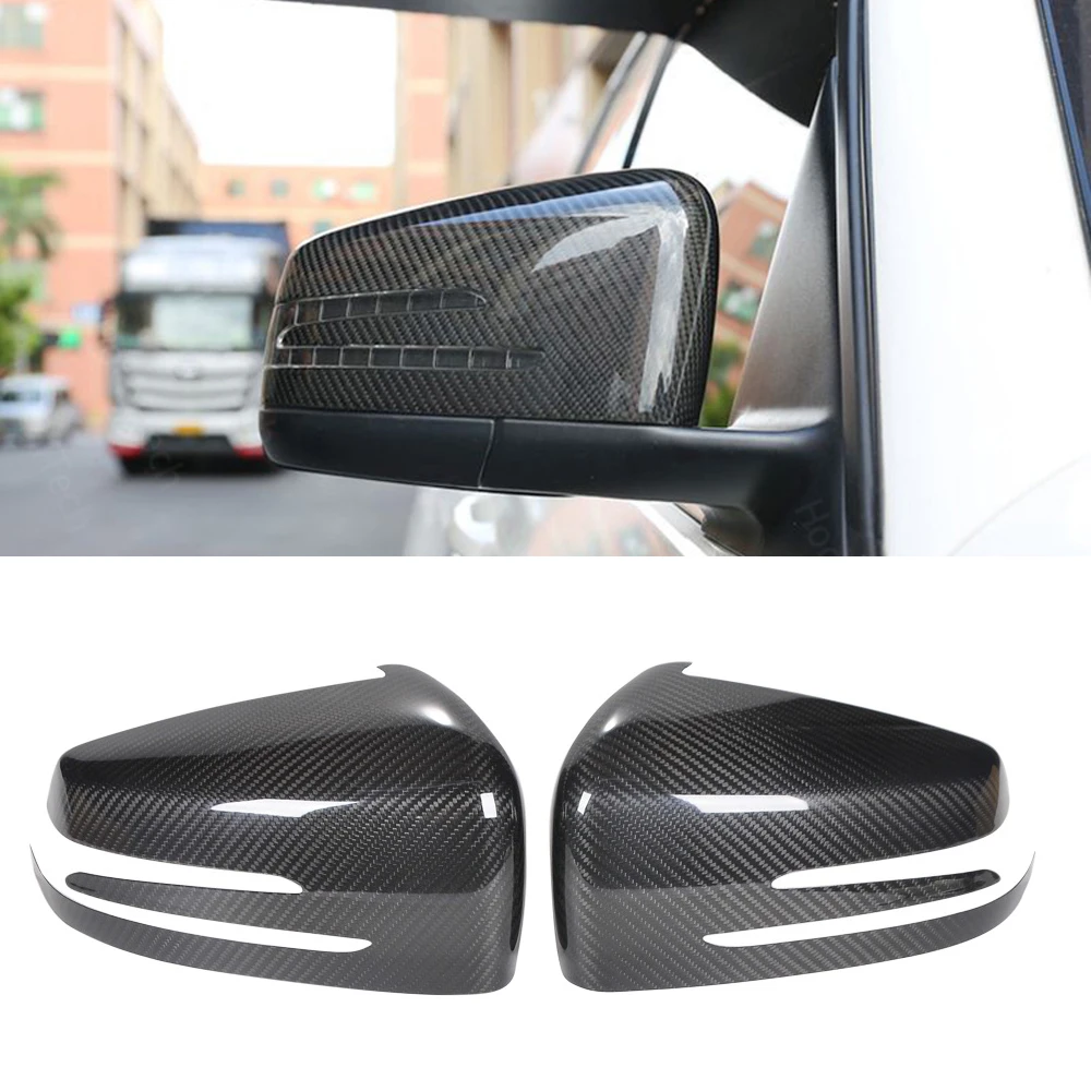 Real Dry Carbon Rearview Mirror Cap Covers For Mercedes Benz W176 W246 W212 W204 C117 X156 X204 W221 C218 A B C E S CLA GLA GLK