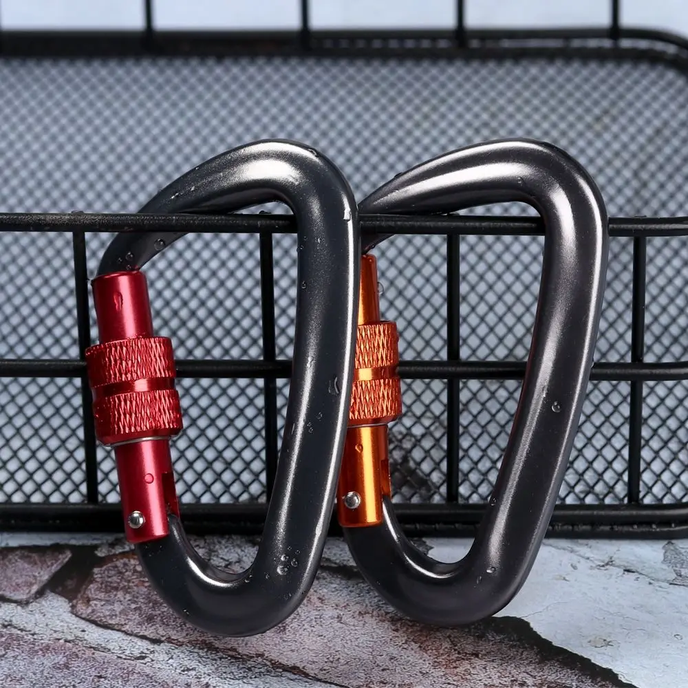 81*46.6mm Climbing Equipment D Shape Climbing Carabiner Professional Climbing Buckle Security Safety Locks Quickdraws Lock image 2