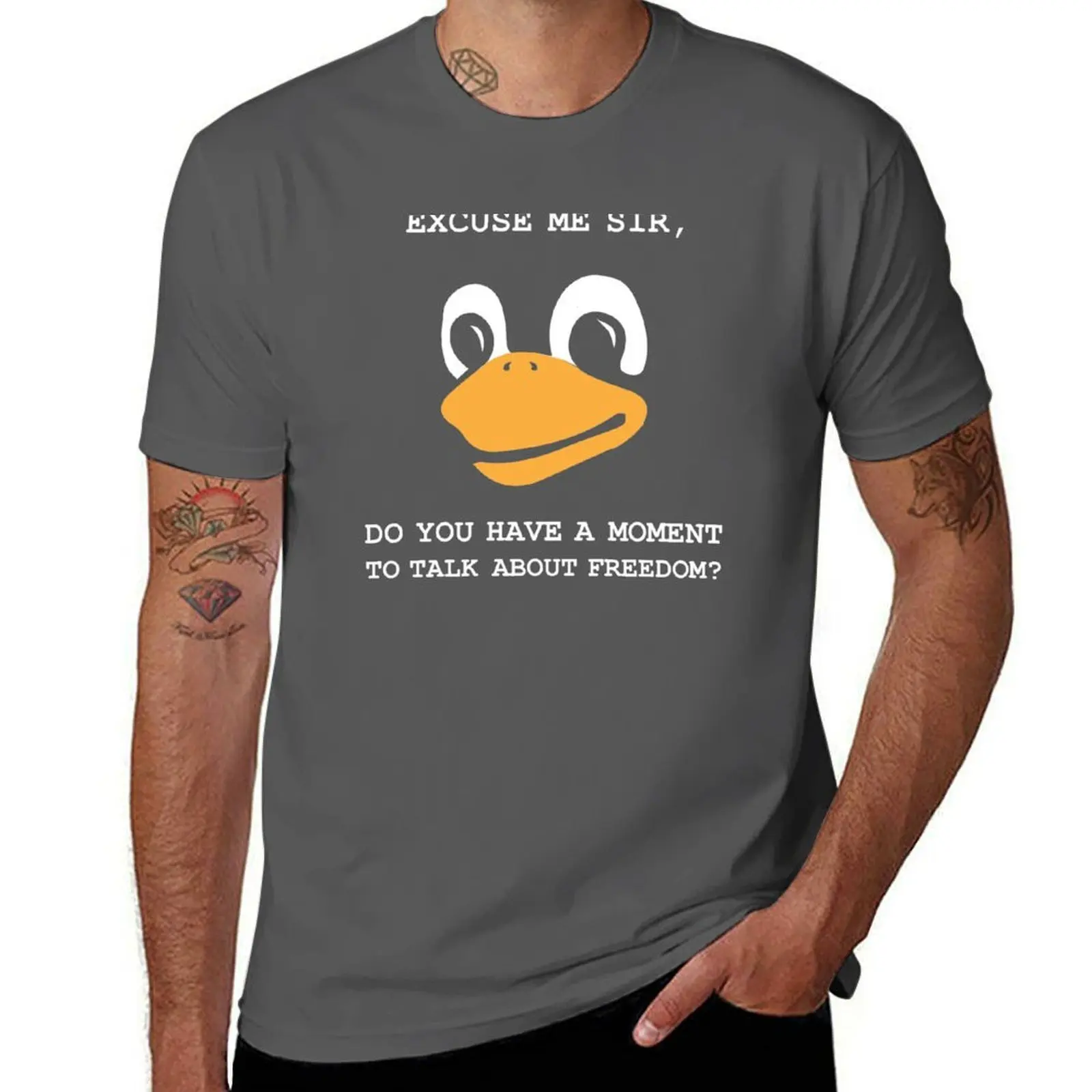 

Lord and Saviour Tux Penguin Linux Religion T-Shirt man t shirt cotton anime tshirt T-Shirt