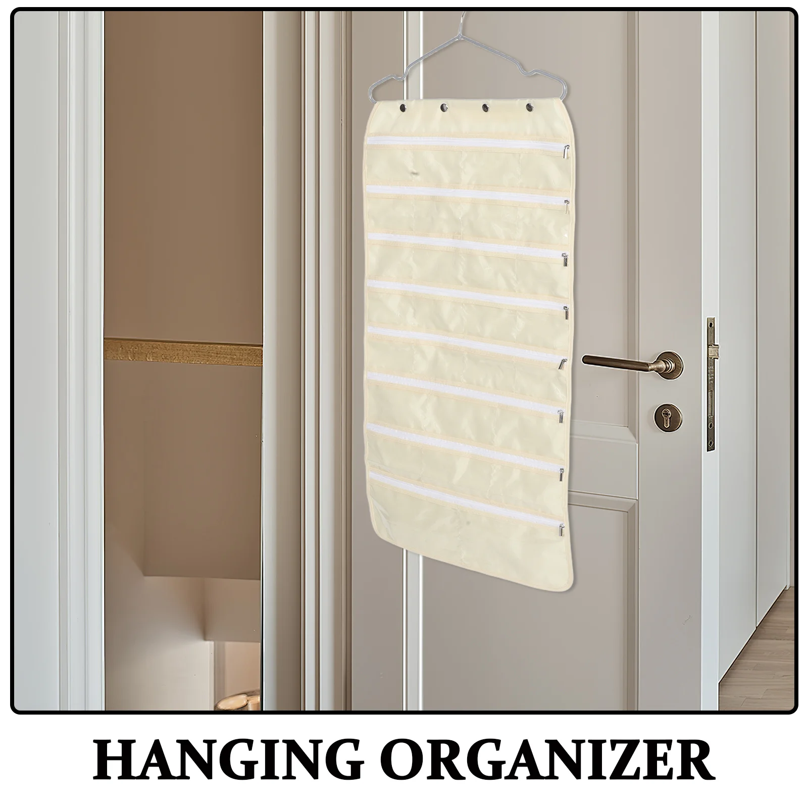 Transparent Hanging Jewelry Organizer Storage Bag Zippered Pocket Portable Travel Necklace Earring Case Jewlery Travel Case