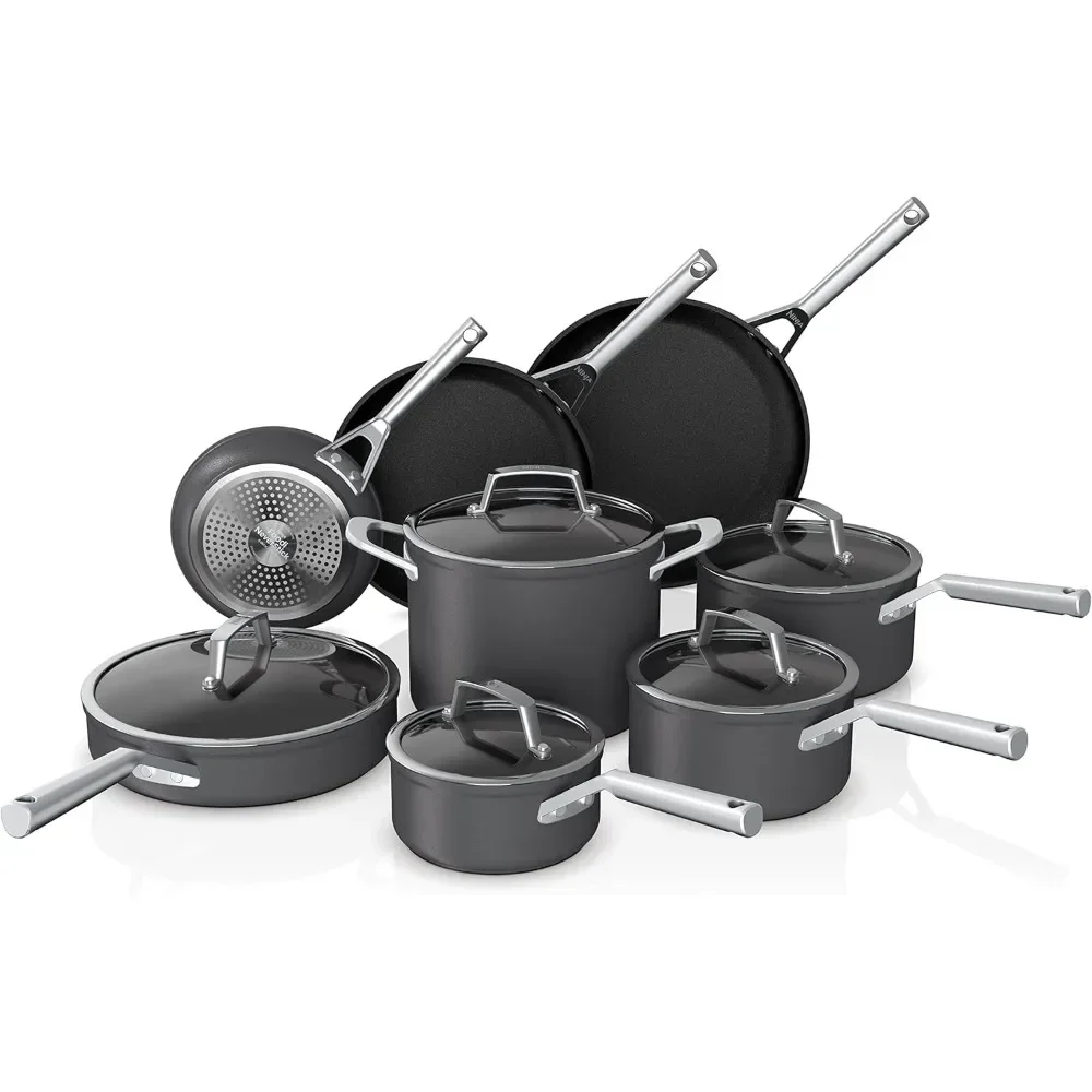 Foodi NeverStick Premium Hard-Anodized Cookware Set, Guaranteed to Never Stick, Nonstick, Durable, Oven Safe to 500°F