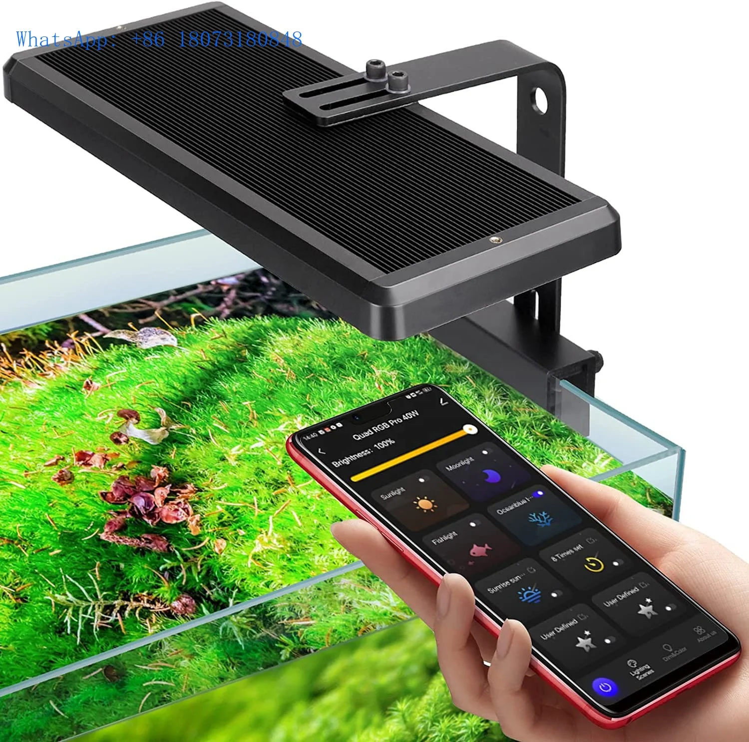 

40W Smart led Aquarium Light with App Control RGB Full Spectrum with 24/7 Lighting Cycle 8 timer programmable clip on