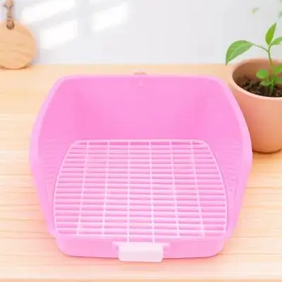 Chinchilla Toilet Pet Litter Box for Rabbit Bunny Small Animals Potty Training Plastic Hedgehog Cage Tray