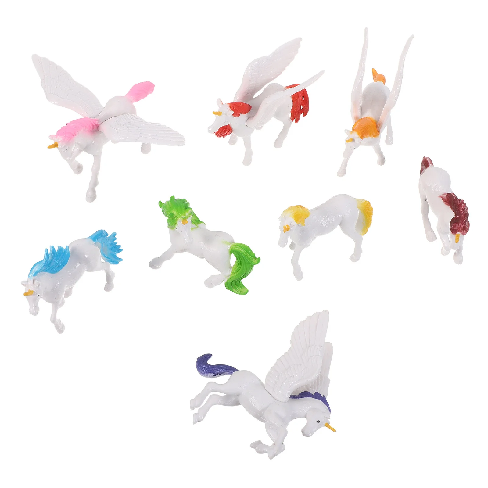 

8pcs Mini Figurines Set Plastic Animal Ornament Micro Landscape Sculpture Chinese Horse Year Decoration - Small Horse Statues