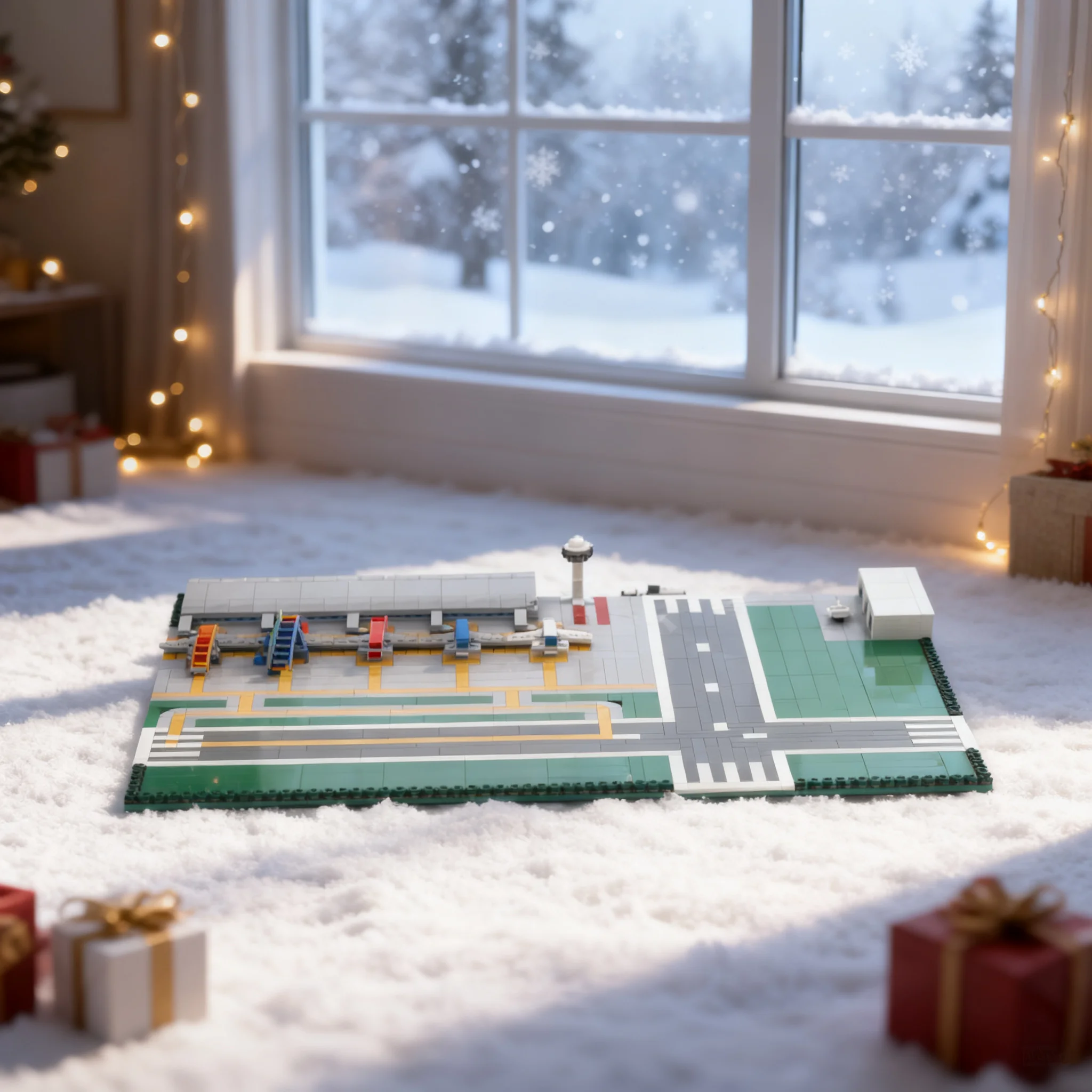 898pcs MOC City Airport Model Building Blocks Construction Toy Christmas Gifts Creative DIY Idea Presentation Collection Display
