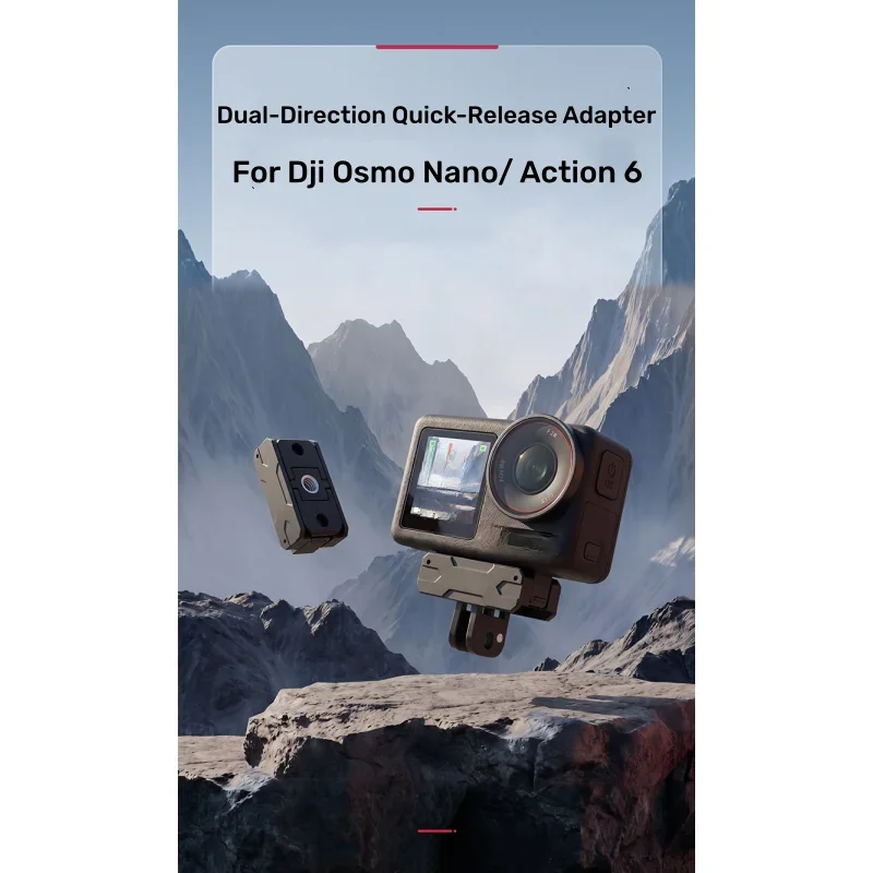 Bidirectional Magnetic Quick Release Adapter Mount for Dji Osmo Nano Osmo Action 6 Two Claw Mount with 1/4''-20 Thread Accessory