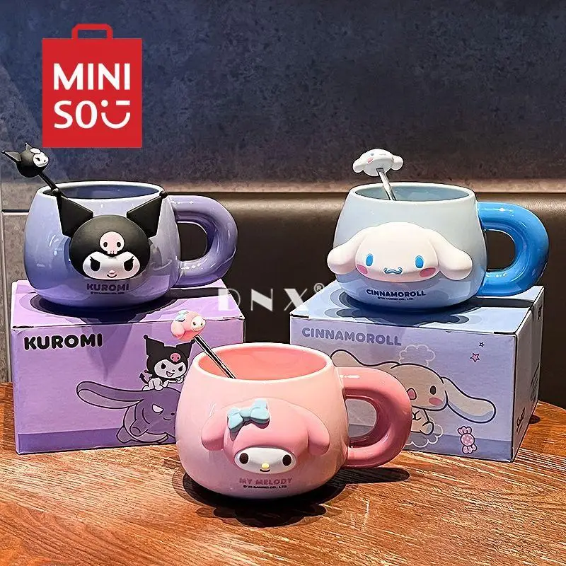 

Sanrio Kuromi Mark Cup Cute Cartoon 2024 New My Melody Cinnamoroll Ceramic Water Cup Milk Cup Coffee Cup Birthday Halloween Gift