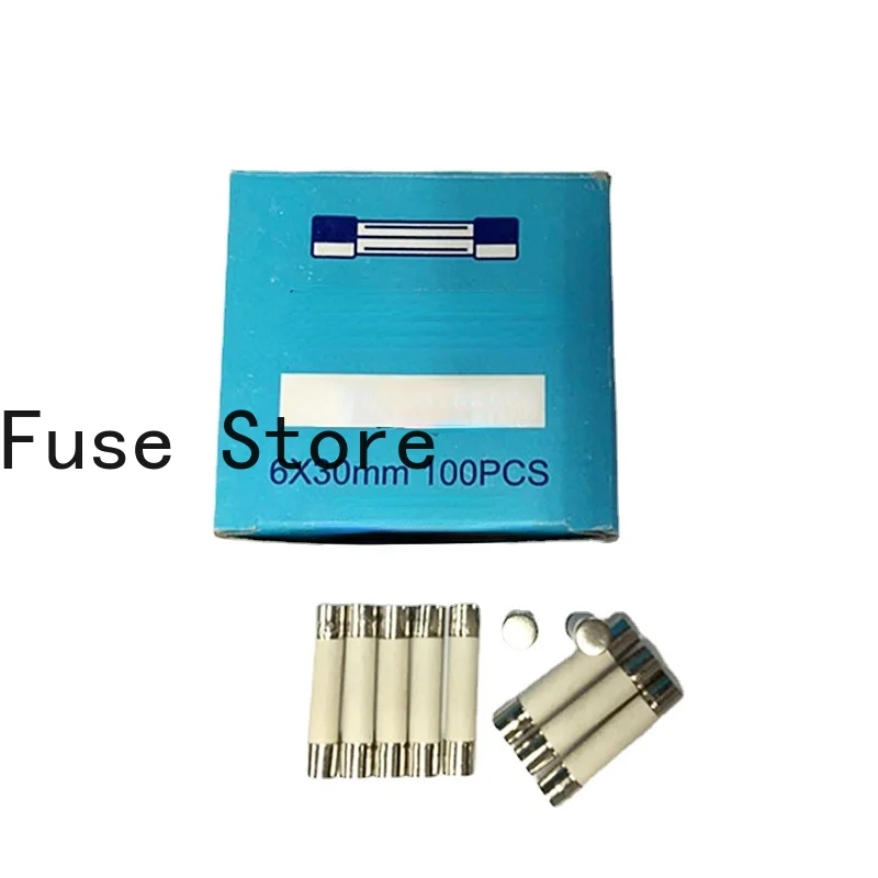 

10PCS 6*30mm 250V T3.15A T3A T2.5A T2A T1A Slow Break Explosion-proof Ceramic Fuse Tube