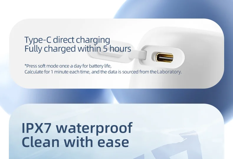 Electric Portable Toothbrush with Water Toothbrush for Cleaning Teeth, Household Water Floss Toothbrush for Cleaning Teeth