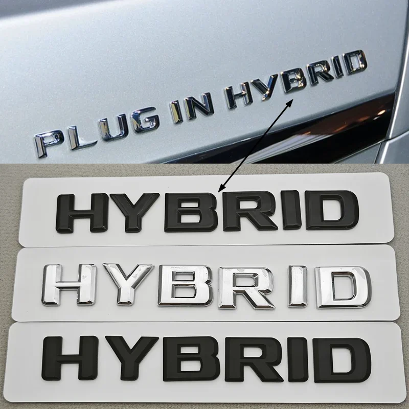 3D ABS Car Letters Logo HYBRID Sticker Side Fender Badge Rear Trunk Emblem For Mercedes Benz S Class C300 E300 GLE350 GLC300