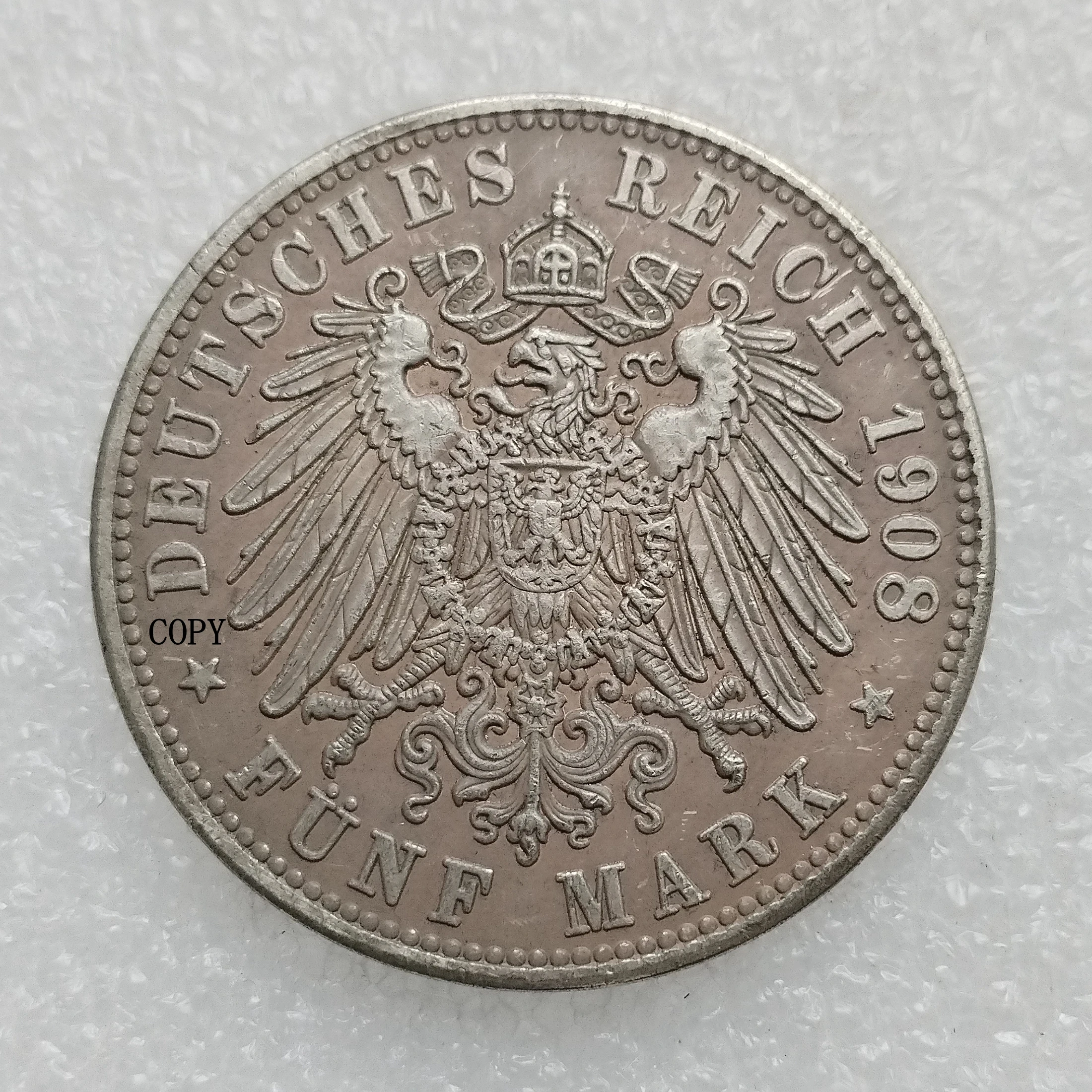 DE(60)5 Mark 1908 Silver Plated Copy Coin