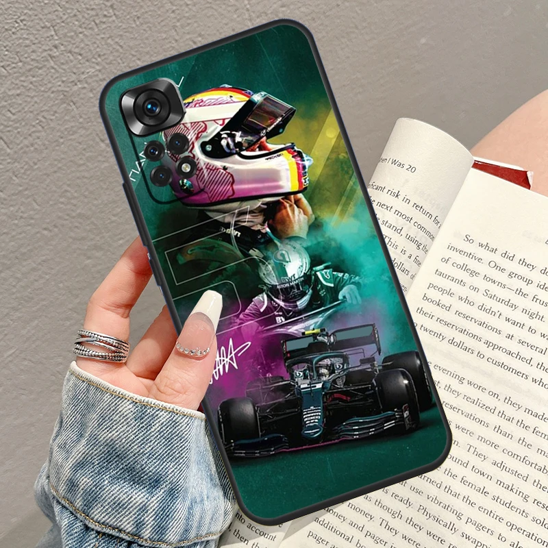 Sebastian Vettel F1 Case For Xiaomi Redmi Note 10 Pro 8 9 10 11 12 Turbo 9S 10S 11S 12S Redmi 10C 9C 12C Funda