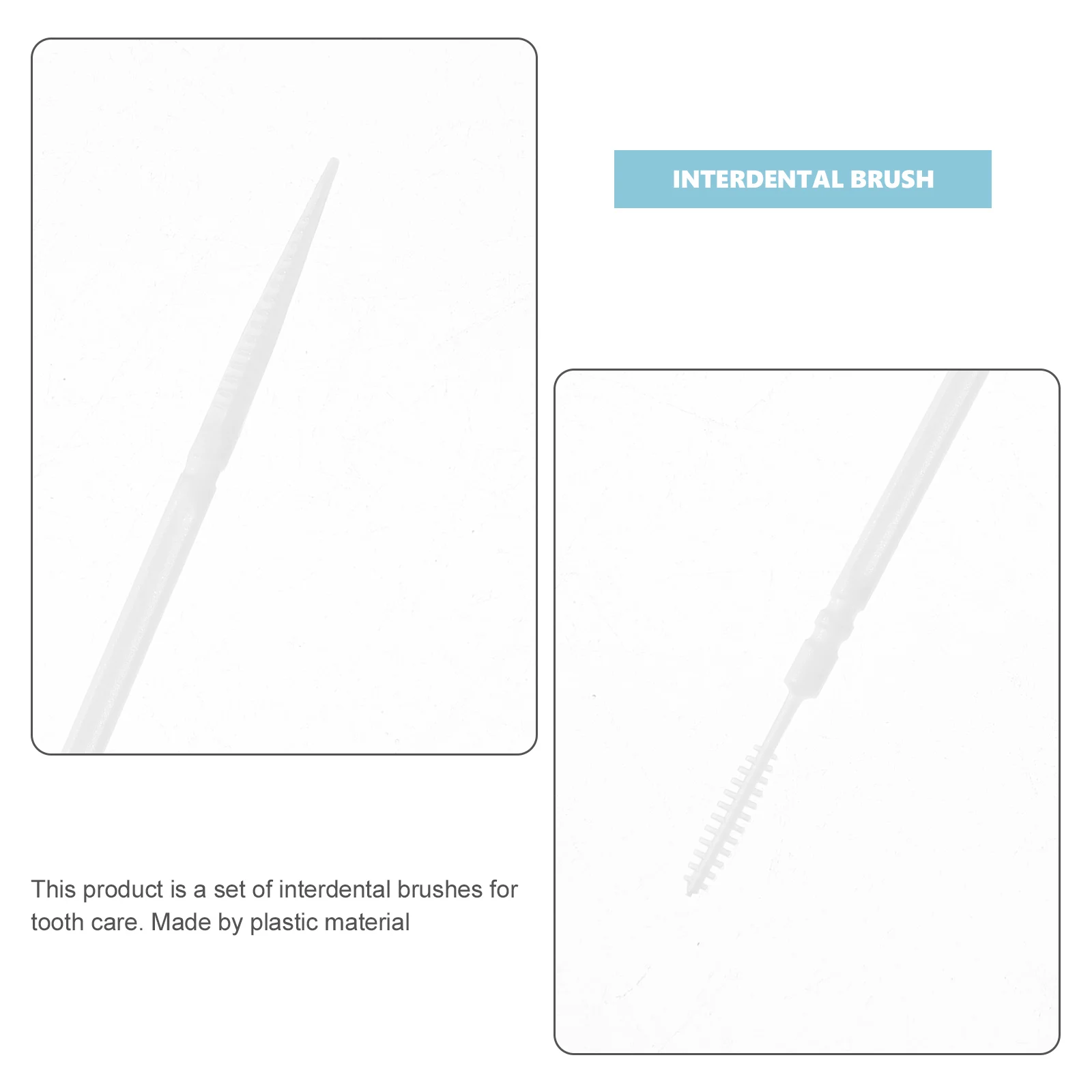 

200pcs Double Head Interdental Brush Teeth Plaque Removal Clean Between Gums Oral Care Portable Transparent Box White