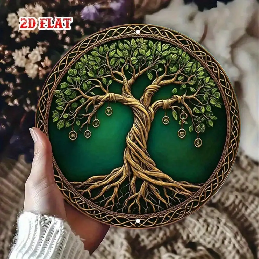 Celtic Knot Tree of Life Metal Wall Art Heavy Duty Aluminum Sign Vintage Home Decor Living Room
