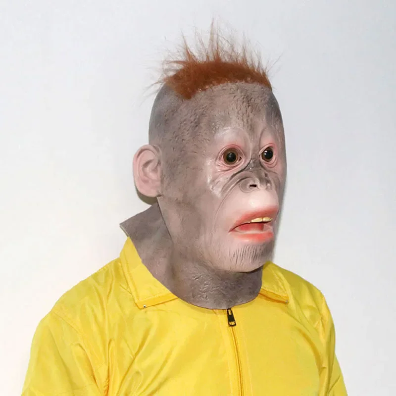 2025年ハロウィン フードパーティー 動物マスク オランウータンフード ショープロップス 怖いコスチューム＆アクセサリー