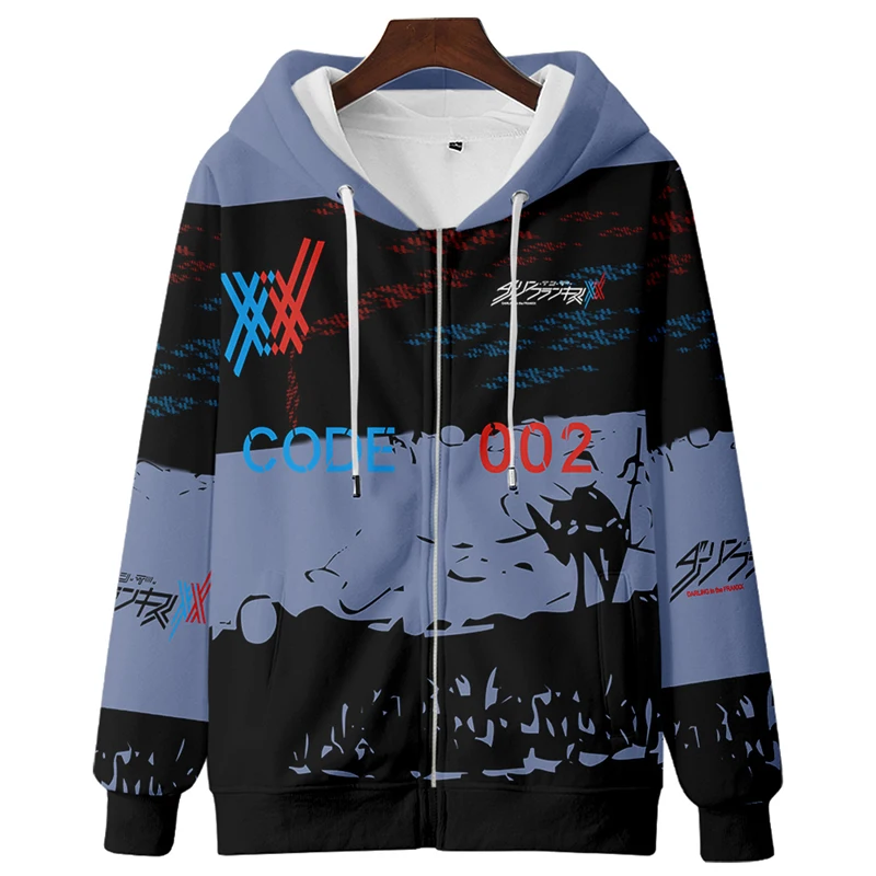 Darling in the franxx Sweater National Team 02 Anime Surrounding Velvet Zipper Coat Clothing COS