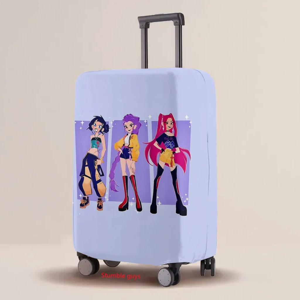 Kpop شيطان الصيادين الكرتون الأمتعة الغطاء الواقي مرونة متعددة الحجم طباعة حالة يناسب حقيبة 18-32 بوصة ​