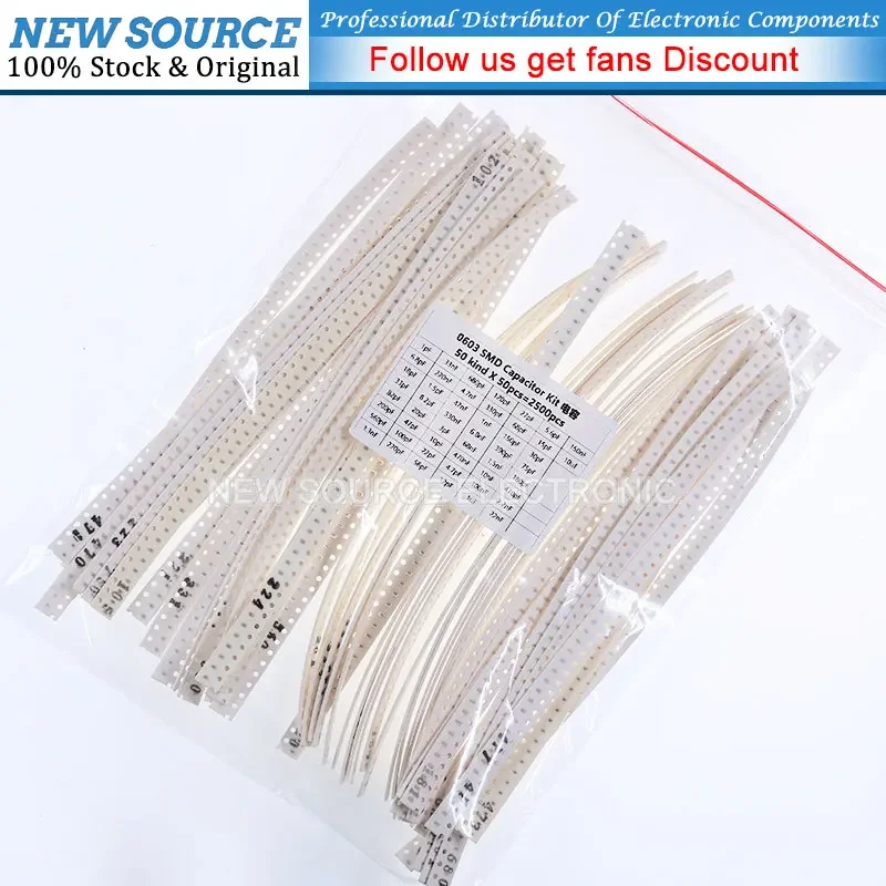 SMD Capacitance Samples Set 0603 1PF-10UF 50Values*50PCS=2500PCS DIY Capacitor