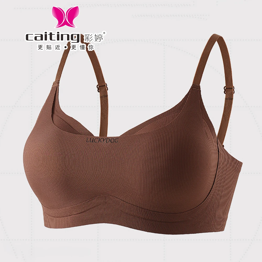 

CAITING Sexy Push Up Bras French Women's Underwear Wire Free Female Gather Bralette Seamless Iingerie Ladies Comfort Brassiere