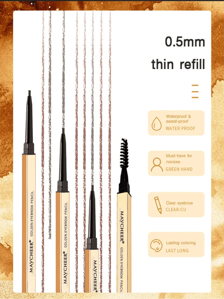 Dual-ended eyebrow pencil ultra-fine tip waterproof sweat lasting three-dimensional non-blotting natural eyebrow powder