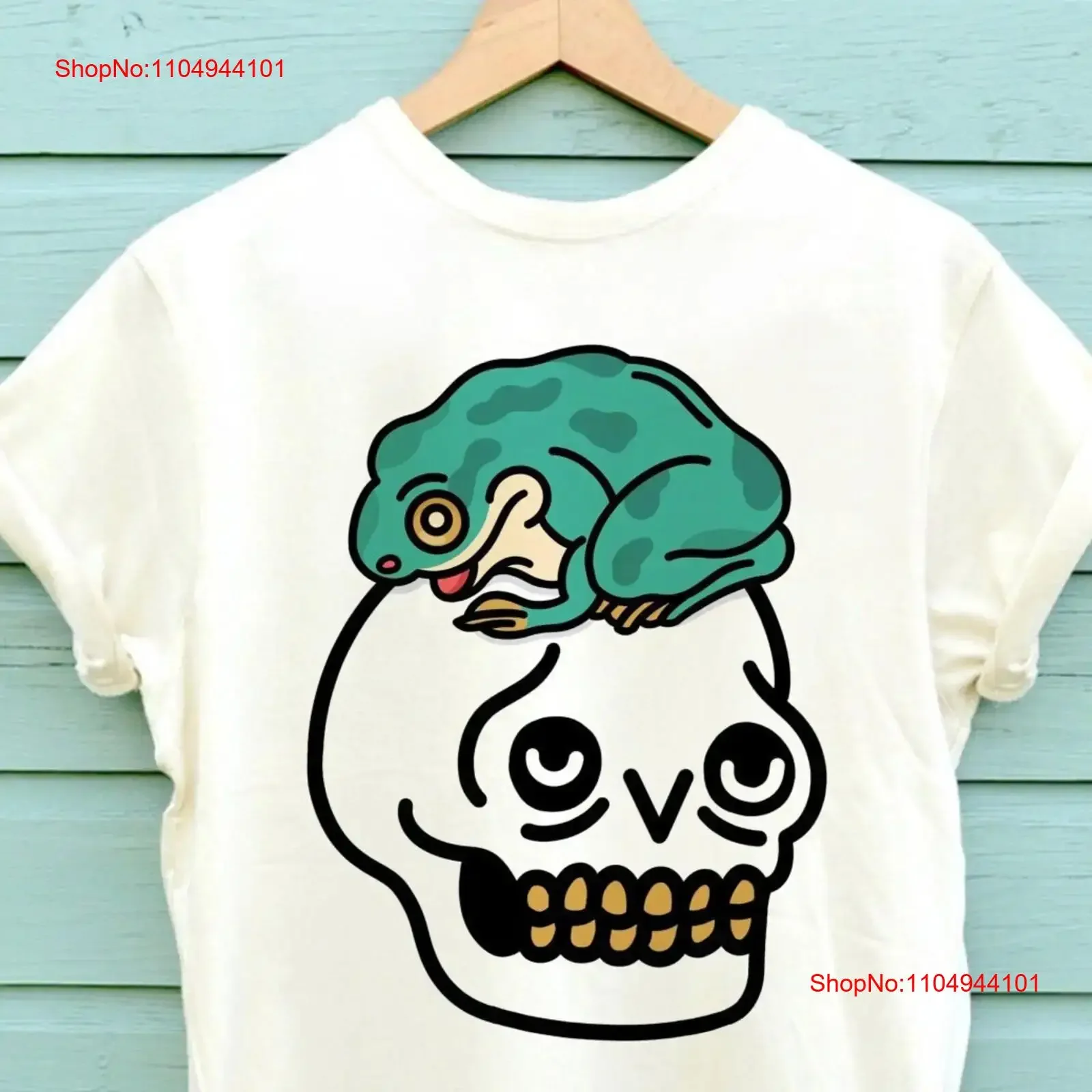 Frog Skull T Shirt Print Skulls Horror Two Colours vintage Washed fashion homme Casual Comfortable Versatile graphic Stylish
