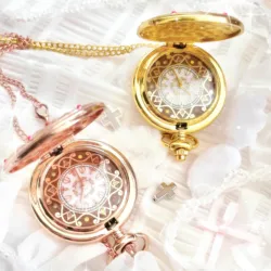 Rose pocket watch, fashionable trend, full diamond three-dimensional watch, hanging watch, quartz pocket watch