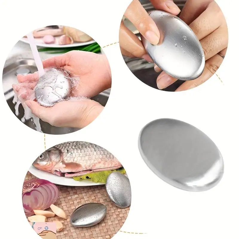 Stainless Steel Soap Shape Deodorize Smell From Hands Retail Eliminating Kitchen Bar Bathroom Soap Useful Tools Smell Soap Bar