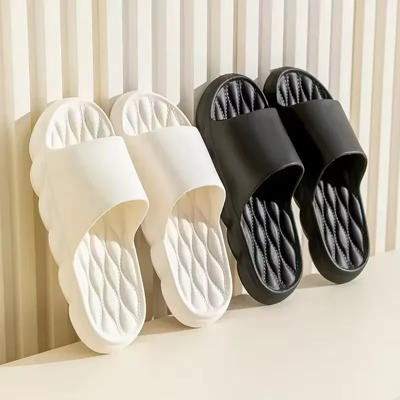 

Summer Slippers Women Lightweight Home Anti Slip Bathroom Slides Male Comfort Soft Outdoor Beach Couple EVA Slippers Solid Color