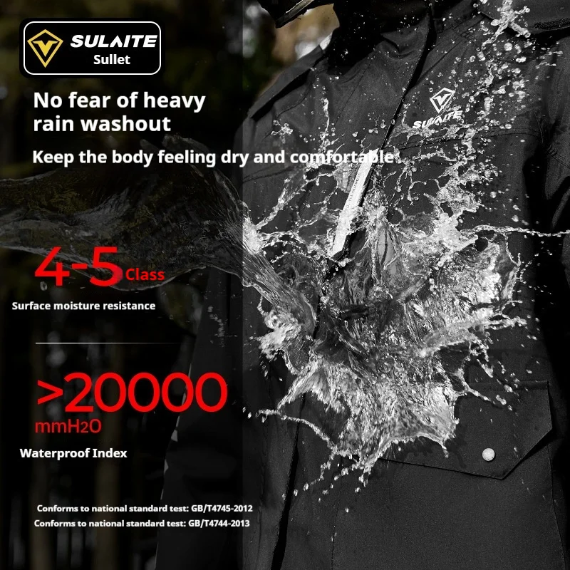 SULAITE Motorcycle Split Rain Suit Waterproof Rainwear With Shoe Covers For Professional Motorbike Touring Riding Riders