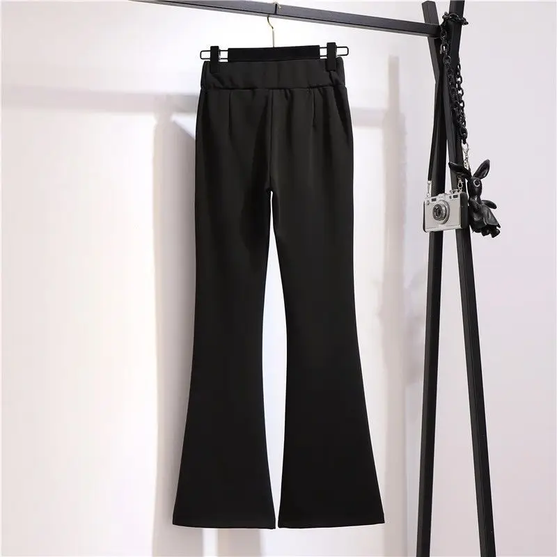 2023 Spring Autumn New Trousers Korean Version Slim Fitting High Waisted Suit Casual Pendant Feeling Micro Trumpet Cropped Pants