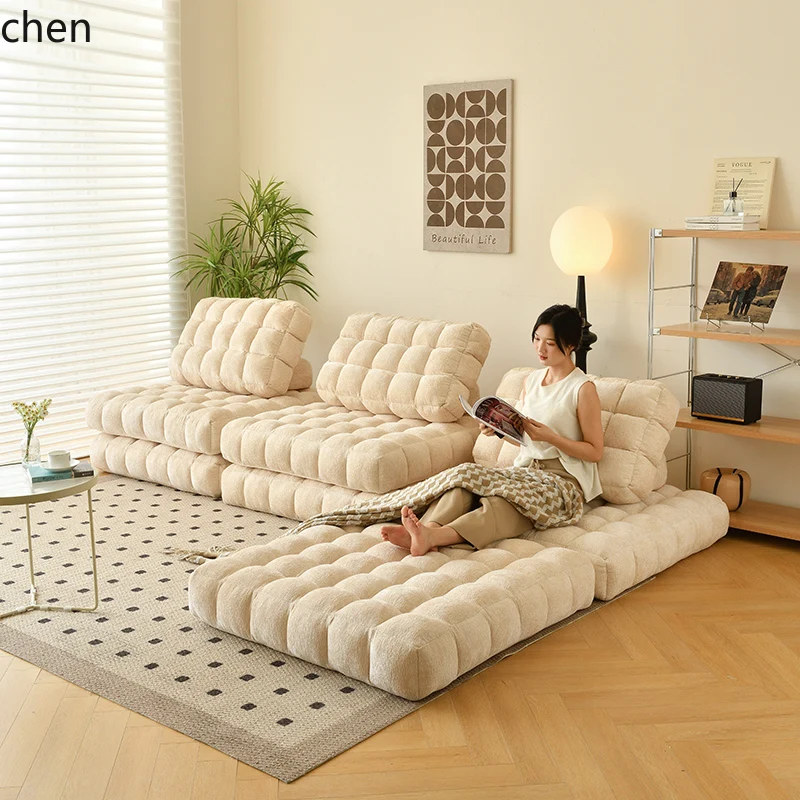 

CP simple waffle fabric tofu cubes cream wind module combination can sleep and lie down tatami