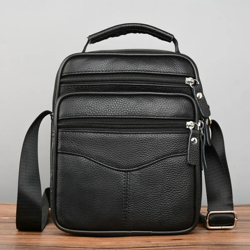 Obrázek 6: 2026 pánské brašna originální kůže kabelky podnikání bedra pytle muži kurýr pytle malý crossbody pytle pro muž móda kabelka