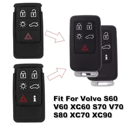 5 Or 6 Buttons Remote Key Rubber Pad Replacement Fob Fit For Volvo S60 V60 XC60 S70 V70 XC70 S80 XC90 Car Remote Key Mat Case