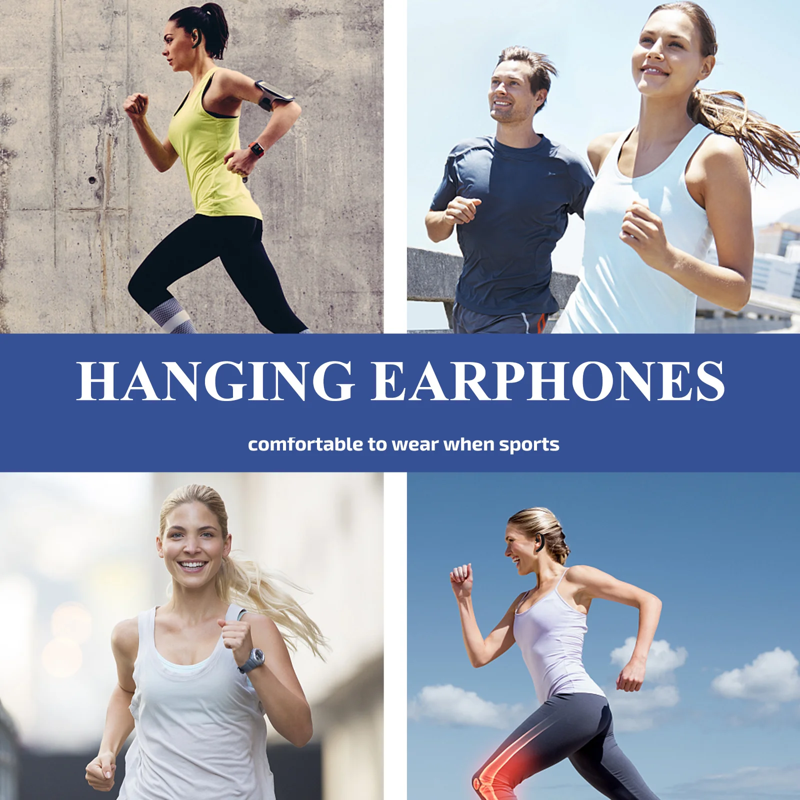 

1Pcs Premium Material Business Bone Conduction Earbuds Comfortable Wear Energy Saving for Outdoor Activities Black