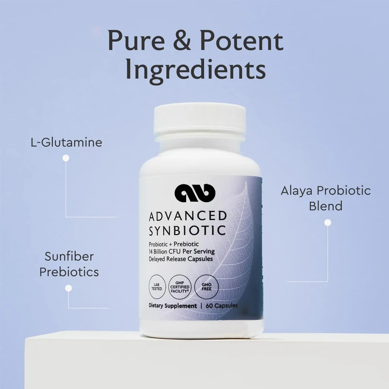 

Advanced Synbiotic - Probiotics+Prebiotics -14 Billion Colony Units Extended Release Probiotic Supplement -60 Capsules