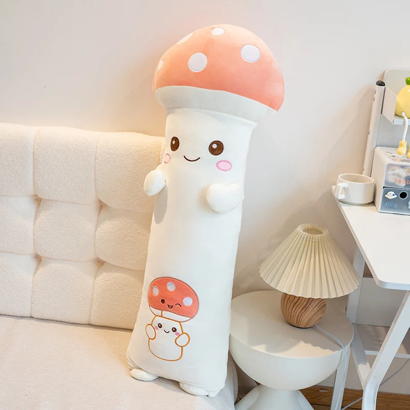 Kawaii Plant Long Legs Sleeping Mushroom Cushion Plush Toy Stuffed Doll Cartoon Home Sofa Bed Hugging Pillow Decorativos