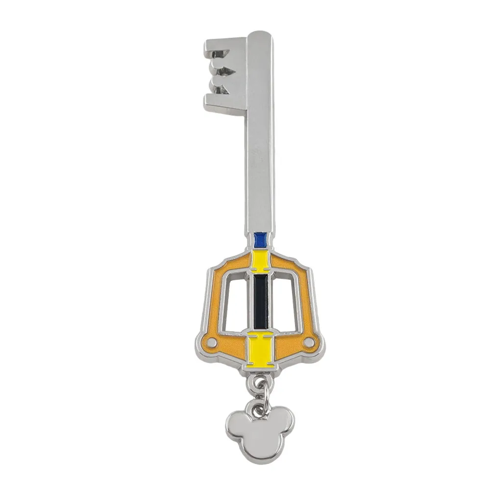 Kingdom Hearts Keyblade Brooch Crown Key Metal Badge Dangling Chain Enamel Pin Game Anime Peripheral Lapel Pin Accessory Gift
