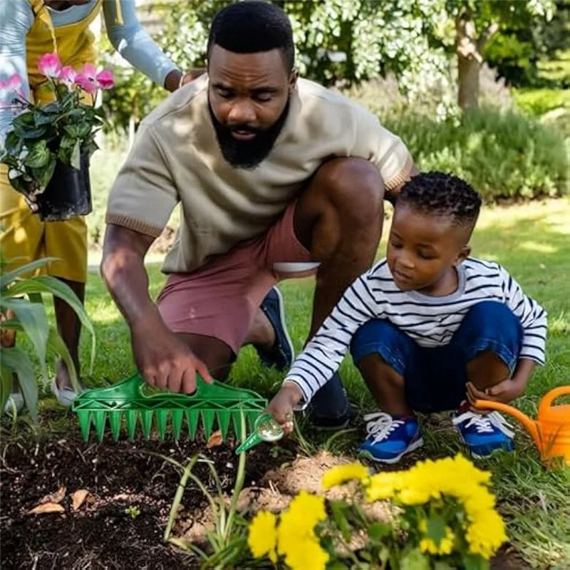 4Pcs Sowing Seeds Dispenser Set,12 Holes Seed-In Soil Planter+Hand Seed Dispensers+ Seedling Remover+Widger Hole Puncher Durable
