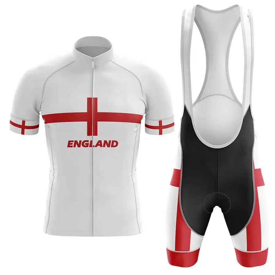 

POWERBAND ENGLAND NATIONAL SHORT SLEEVE CYCLING JERSEY SUMMER CYCLING WEAR ROPA CICLISMO+BIB SHORTS