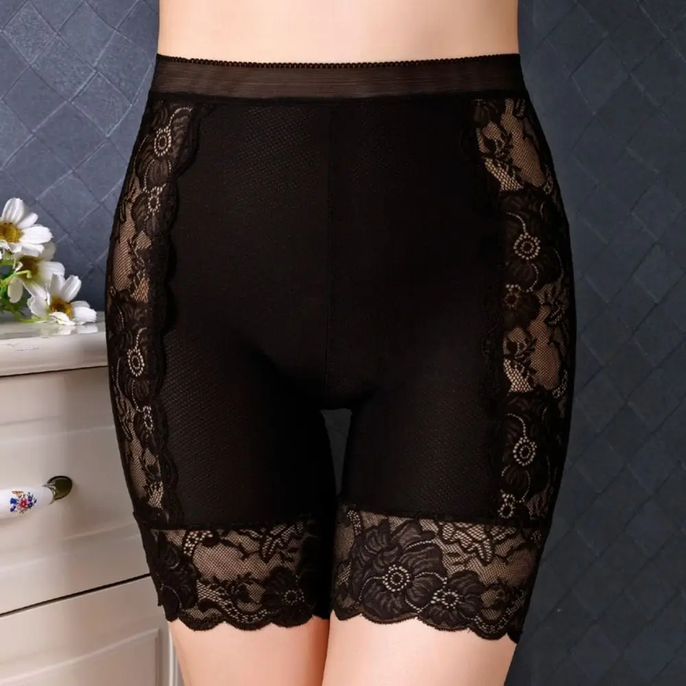 

Fashion Lace Safety Short Pants Seamless Anti Chafing High-waisted Leggings Hollow Out Plus Size Underwear Woman